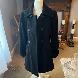 Women’s wool black peacoat
